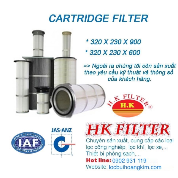 Lọc Cartridge - Công Ty TNHH Lưới Lọc Hoàng Kim -  Hoàng Kim Filter